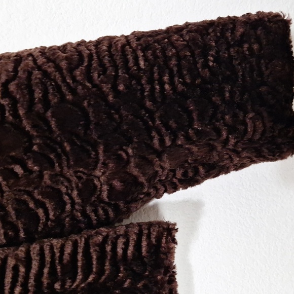 Vintage Mercedes New York Brown Romantic Goth Smooth Embossed Velvet Jacket 6 - Picture 5 of 13